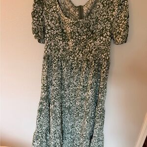 Floral Green Maxi Dress